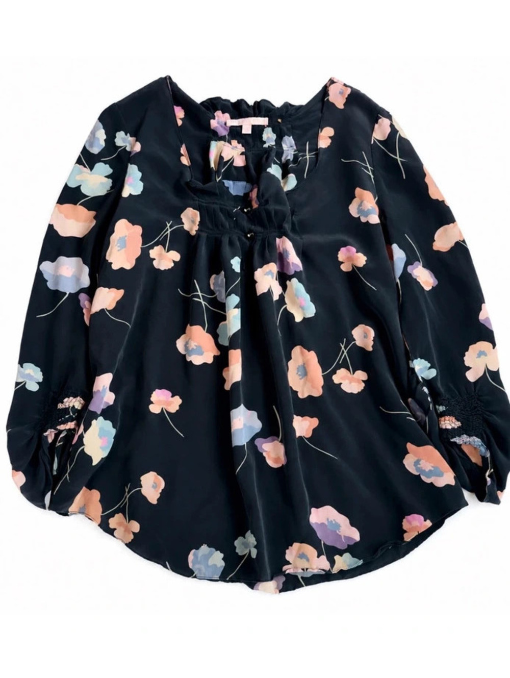 Rebecca Taylor 100% Silk Floral Blouse – Women's Size 12 G00119